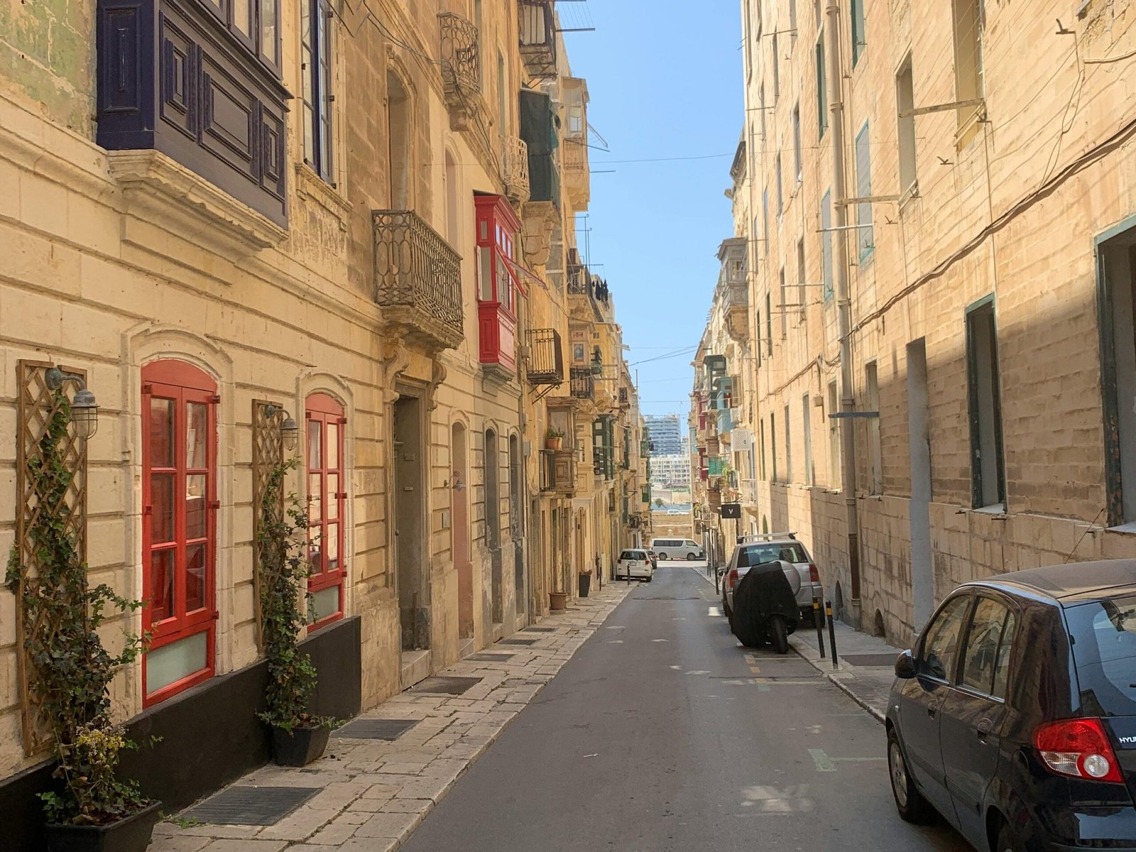 Narrow street in Valletta Malta