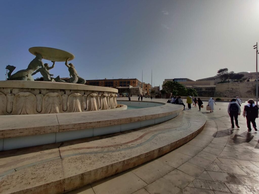 Triton Fountain in Valletta Malta